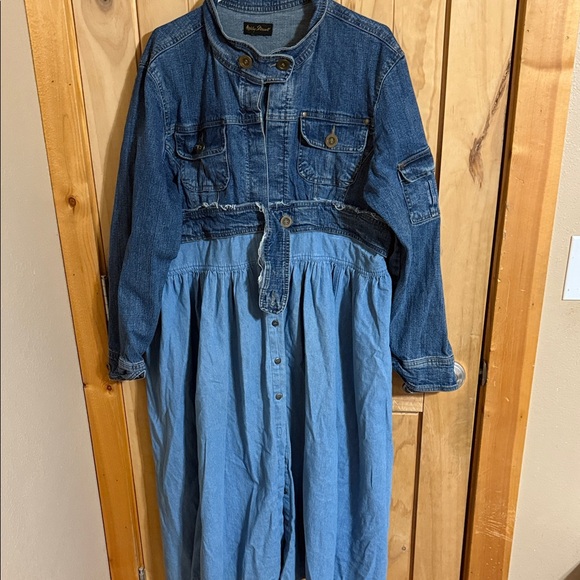Ashley Stewart Denim Button-Up Dress - Picture 1 of 8